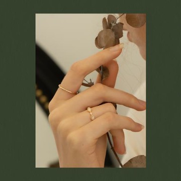 AIR-HORIZON日式輕奢貓眼石戒指小眾設計開口戒高級感食指戒女款