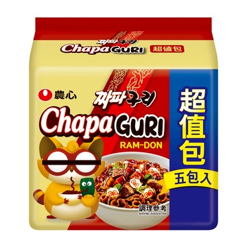 農心浣熊炸醬烏龍麵140g X5