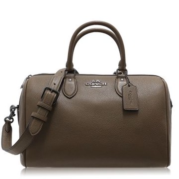 COACH   卵石紋皮 / 大款 / 兩用 斜背包(暗土)