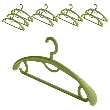 ISABEL HOME 寬肩防滑衣架 10個 綠色