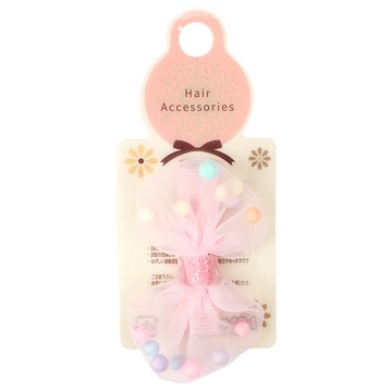akachan honpo - 粉嫩珠珠蝴蝶結止滑髮夾-桃色