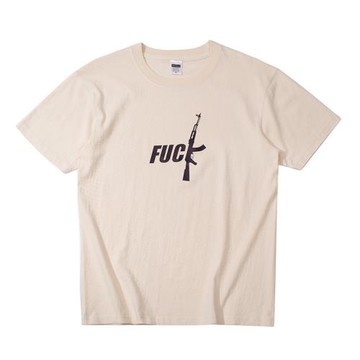 夏季男士t恤男裝短袖半袖純棉潮流米色體恤青年圓領原創字母重磅T