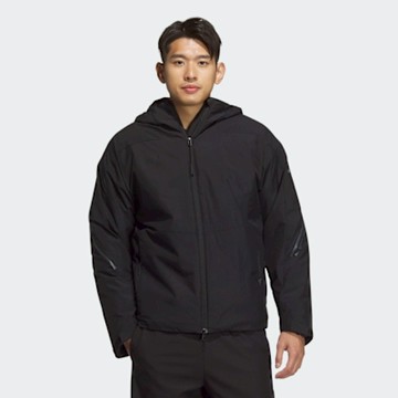 ADIDAS 愛迪達 阿迪達斯 防潑水 寬鬆 連帽夾克 男運動外套-黑色 TH MH WV JKT-JZ8413