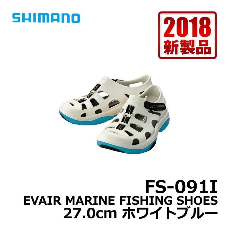 シマノ FS-091I EVAIRマリンフィッシングシューズ 27cm ホワイトブルー LINEショッピング