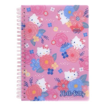 【震撼精品百貨】Hello Kitty 凱蒂貓~日本Sanrio三麗鷗 KITTY 線圈筆記本-花朵滿版*99105