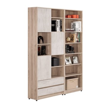 Boden-哈佐4.7尺半開放式書櫃組合/多功能收納櫃/展示櫃/置物櫃-140x31x196cm