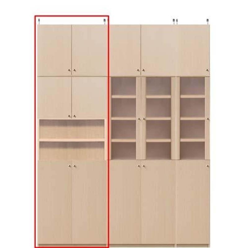 飾り棚付両開き扉 組立全面扉収納ラック高さ２５０〜２５９ｃｍ幅６０