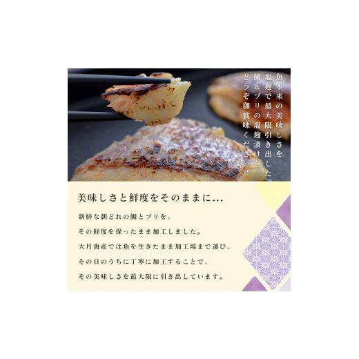 ふるさと納税 高知県 大月町 塩麹に漬け込んだ鯛＆ブリ 計4回