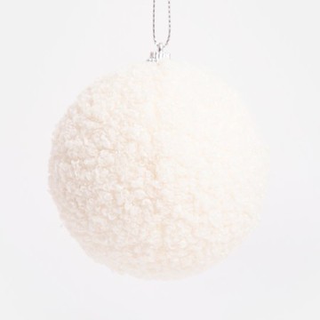 奧可利圓形吊飾8cm 毛毛白
