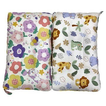 100%純棉可水洗兒童枕頭 2入組  43 x 28 x 6cm  小夥伴 + 花朵獨角獸