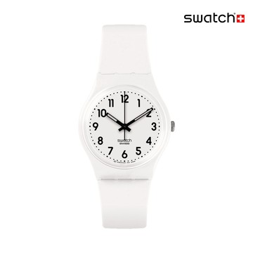 Swatch JUST WHITE SOFT 經典手錶/瑞士製造 SO28W107-S14 (34mm)【官方旗艦店】