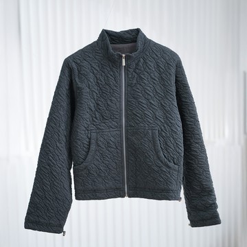 立領拉鍊棉感絎縫外套626012