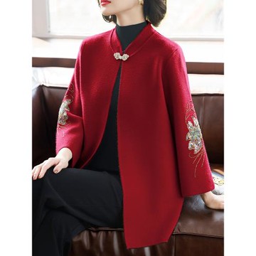 中年媽媽春裝2025新款洋氣高貴春秋外套中老年女裝針織開衫上衣服