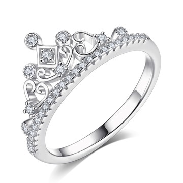 純銀戒指．夢幻小公主．皇冠