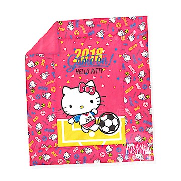 享夢城堡 雙人薄被套6x7-HELLO KITTY 2018世足-粉.紅