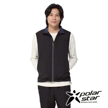 【PolarStar】中性天鵝絨保暖背心『黑色』P24205 戶外 露營 登山 健行 旅遊 休閒 時尚 保暖 背心