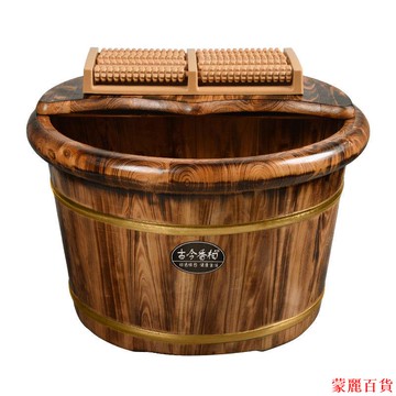 免運 開立發票 泡腳桶 洗腳桶碳化泡腳木桶家用洗腳木盆養生泡腳盆木質洗腳桶實木泡腳桶過小腿QQ0730