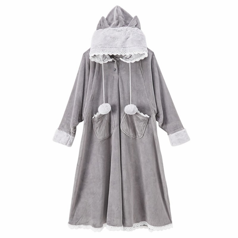 ｗｅｂ限定 にゃんとかわいい 猫になりたい ふわぬくフリース耳付パーカールームポンチョ S 3l パジャマ ルームウェア Pajamas 通販 Lineポイント最大get Lineショッピング