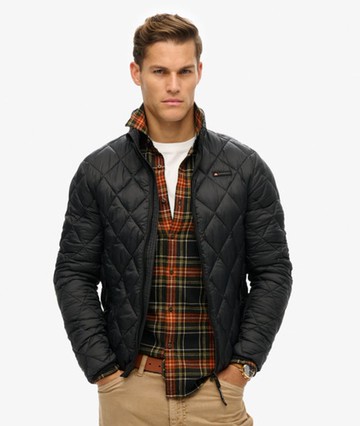 Superdry Men's Diamond Quilt Fuji Lite Jacket Black Size: M