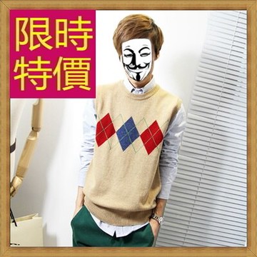 針織背心 毛衣背心-韓版學院風V領羊毛男馬甲1色61d39【獨家進口】【米蘭精品】