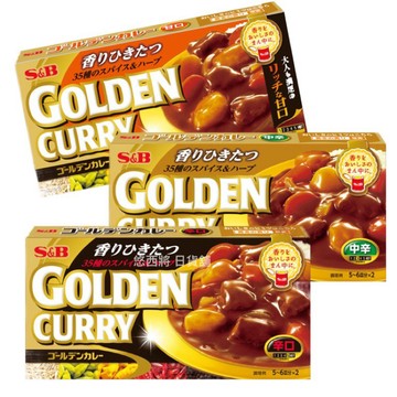 #悠西將# 日本 S&B Golden Curry 黃金咖哩料理塊 3款 甘口 中辛 辛口 咖哩塊 咖哩調理塊