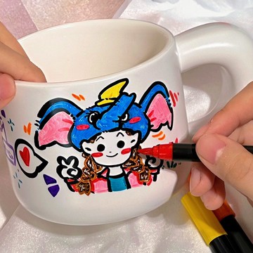 【客製化禮物】手繪Q版人像 馬克杯 情侶對杯 盤子套裝 生日禮物