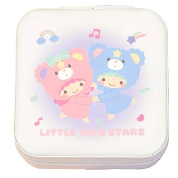 Sanrio 三麗鷗 小動物系列拉鍊飾品盒 BF198B-7 10 x 10cm  雙星仙子 白色 + 粉紅色 + 藍色