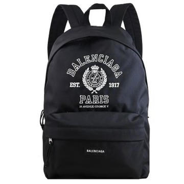 BALENCIAGA Explorer 電繡LOGO個性雙肩後背包(黑)
