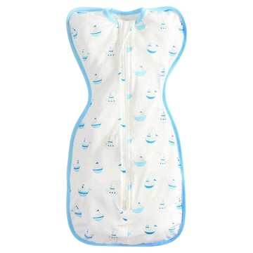 OhBabyLying 夏季薄款蝶形包巾 超大擋片包覆拉鍊  藍色帆船