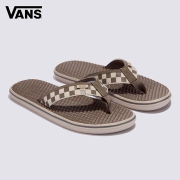 Vans MTE La Costa Lite 男女款咖啡色棋盤格拖鞋