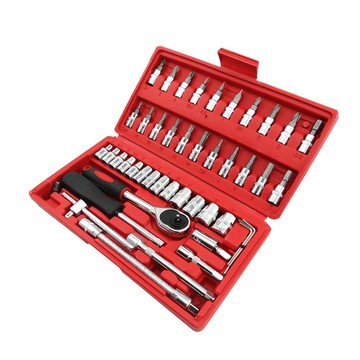 套筒扳手組 職人工具 萬用工具箱 套筒 緊急工具組 拆卸DIY 工具組 機車工具包 萬用工具組 46件工具套組 專業工具組
