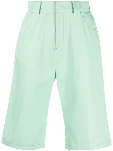 PACCBET - logo-embroidered workwear shorts - men - Polyester/Cotton - M - Green