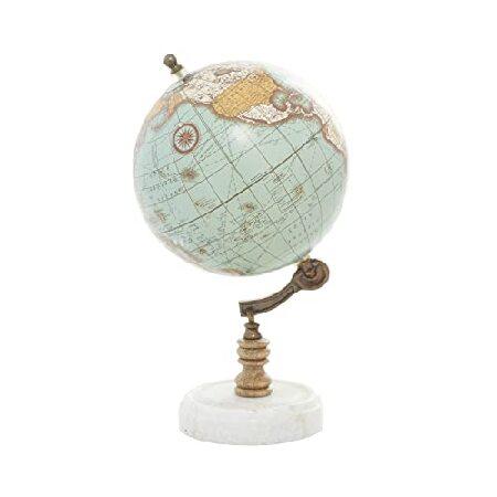 Deco Wood Metal Marble Globe 6W, 11H