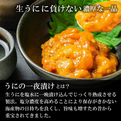 ふるさと納税 知内町 うま味凝縮!一夜漬けうに60g×3本セット＜上磯郡漁業協同組合＞