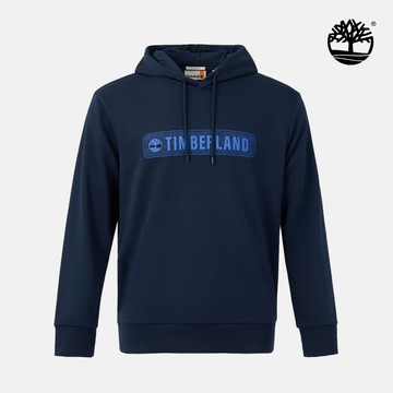 Timberland 男款深寶石藍LOGO連帽上衣|A6BUA433