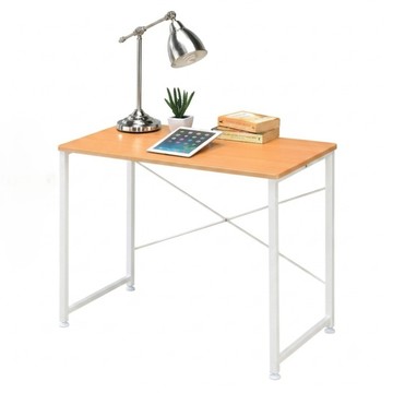 AAA 傢俱生活館 防潑水X型工作桌 IGB15210W  原木色 + 白腳架  90 x 50 x 72 cm