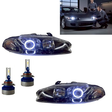 卡嗶車燈 適用於 Mitsubishi Eclipse 日蝕 97-99 3D 立體 LED光圈 魚眼大燈 台製 現貨