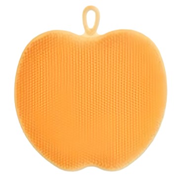 MODU'I BLUEMAMA 鉑金矽膠蔬果餐具多功能刷 蘋果造型 耐熱-40°C~250°C 韓國製造  橙色  1個