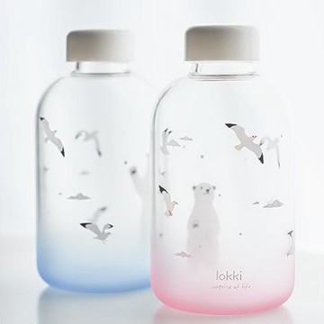 lokki極地海洋高硼硅耐熱玻璃杯女密封便攜小清新可愛ins風隨手杯