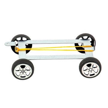 「雙優教具」科學實驗diy皮筋動力小車科技小製作回力反衝小車兒童手工材料包