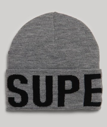 Superdry Women's Women's Branded Knitted Beanie Silver - Size: 1SIZE