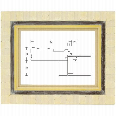 額縁 油彩額縁 油絵額縁 木製フレーム 古塁 アンティークベージュ サイズF0号