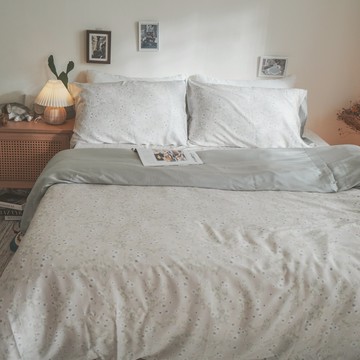 棉床本舖 天絲床組 雪降花 60s/100%天絲 床包/兩用被組 台灣製 降雪款 TENCEL™Loycell 60支天