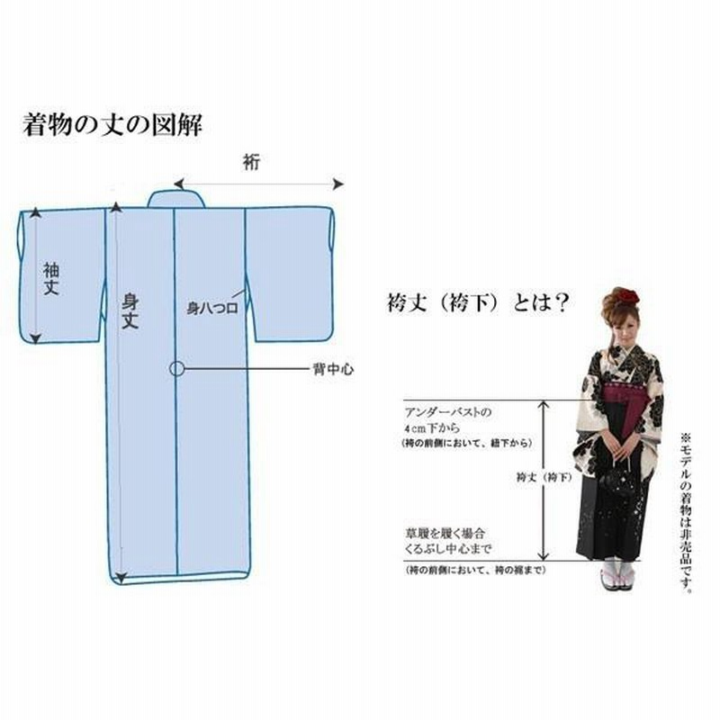 二尺袖 着物 袴 フルセット 長襦袢も含む 半衿付 卒業式 袴変更可 袴