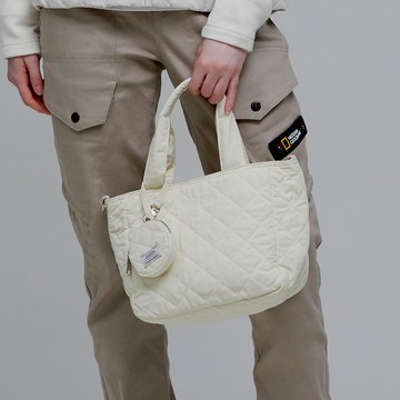 襯墊托特包 - 米白色