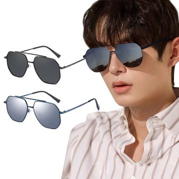 【ALEGANT】時尚典範飛官寶麗來偏光墨鏡│UV400太陽眼鏡│2色-黑曜│藍影