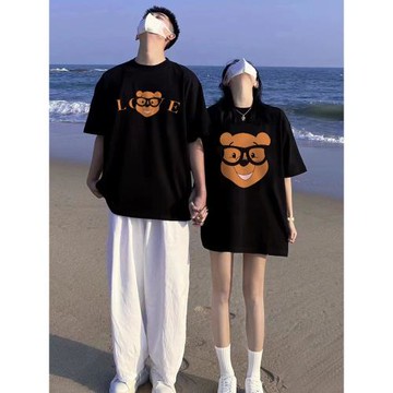 不一樣情侶裝夏裝2025新款夏季潮流高級感情侶短袖t恤七夕情人節