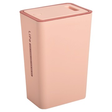 台灣 Life plus 日系簡約 按壓式彈蓋垃圾桶  乾燥玫瑰粉  8L