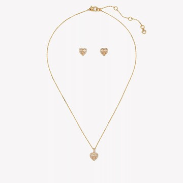 kate spade - 心型耳環與項鍊套組 (金色)