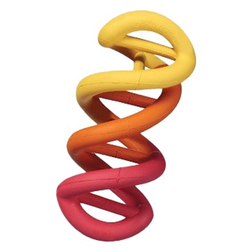 Petmate JW 三色螺旋互動玩具，天然橡膠，DNA螺旋造型設計  43145  1個  大